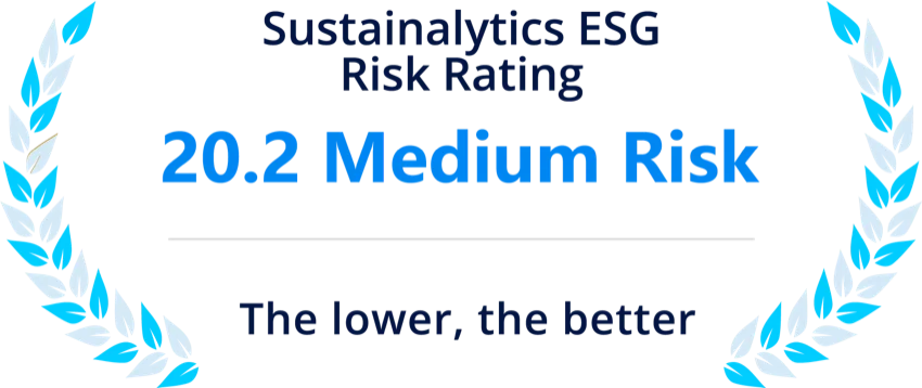 Sustainalytics ESG Risk Rating: 20.2 Medium Risk (the lower, the better)